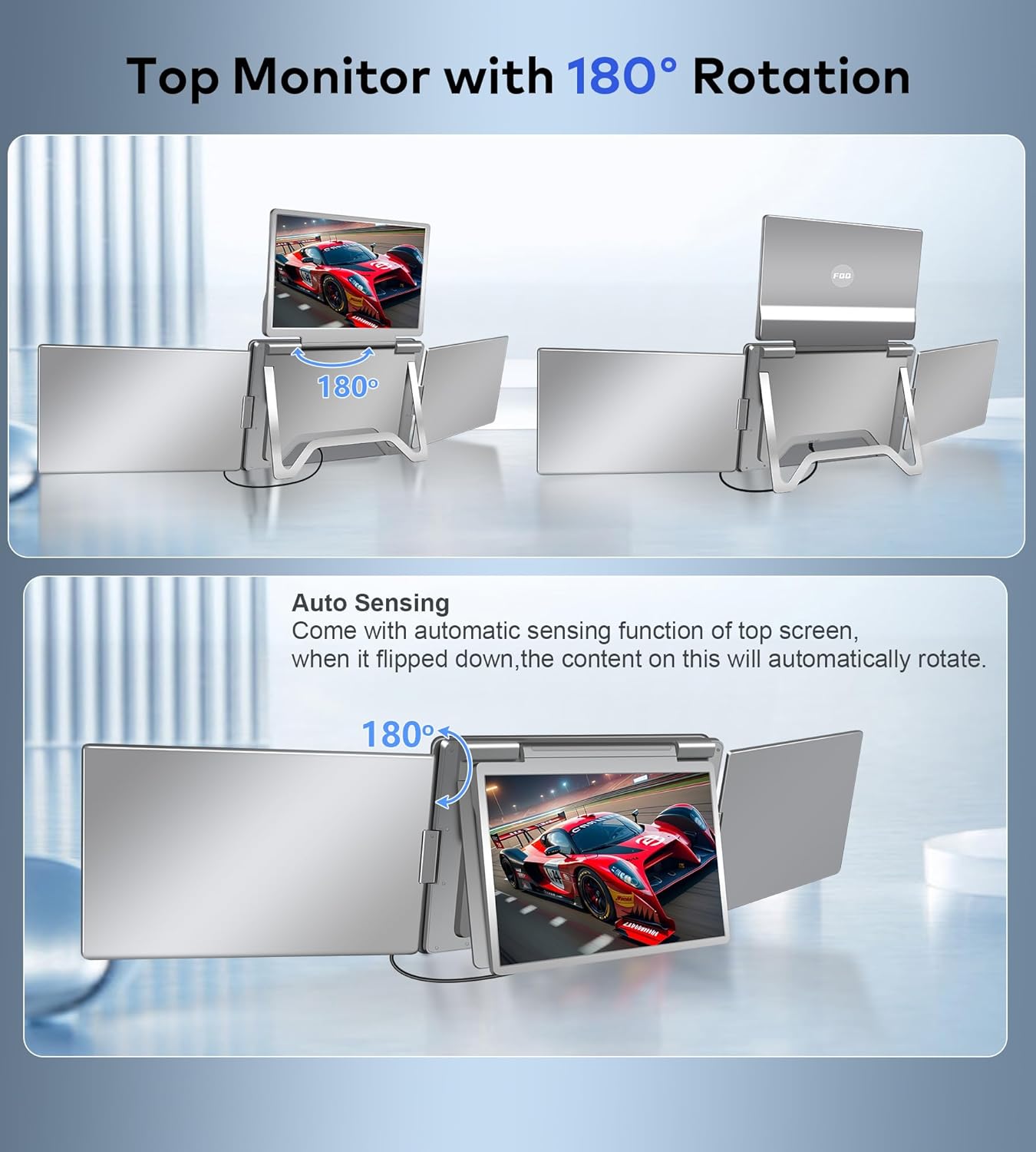 Laptop Screen Extender  FHD 1080P IPS Triple Screen Portable Monitor Extender 12–18.5 inch  Portable Laptop Extended Monitor Compatible with Windows and MacBook (Quad Monitor  14" S780-C)