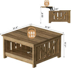 FABATO Lift Top Coffee Table, 31.5" Farmhouse Coffee Tables with Storage, Small Square Cocktail Tables, Wood Central Table for Living Room, Meeting Room, Retro Oak