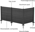 Kozyard 50" W x 48" H Outdoor Privacy Screens Aluminum Post  Air Conditioner Fence Panels  Pool Equipment Enclosure  Trash Can Screens Fence Kit for Outside Backyard Patio(Black/3Panels)