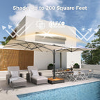 Grand patio 10x10 FT Large Patio Umbrella with Base, Double-Sided Outdoor Cantilever Aluminum Umbrella, Offset Umbrella with Cover for Commercial Use, Poolside, Deck, Backyard, Black