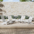 Costaelm Lawn Chairs, Front Porch Chairs HDPE Balcony Pool Adirondack Chair, Modern Outdoor Patio Chair, Garden Resin Lounge for Outside (Set of 4), White