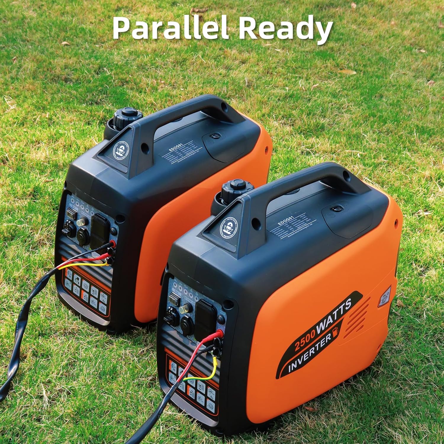 Portable Inverter Generator 2500W Gas Powered  Long Runtime Gas Generators for Home Use  Camping  Super Quiet Emergency Home Backup  with CO Sensor  EPA Compliant
