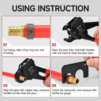 iCrimp Angle Head F1807 PEX Pipe Crimping Tool for Copper Rings - 1/2&3/4-inch Two Crimper Set with 9.5" Groove Joint Pliers, PPR Cutter, 20PCS 1/2" and 10PCS 3/4" Copper Rings