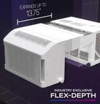 GE Profile ClearView Window Air Conditioner Unit, 8,300 BTU, U-Shaped Adjustable Depth, Energy Efficient Cooling up to 350 sq ft., Ultra Quiet, SMART Home Capable, Includes Remote, White