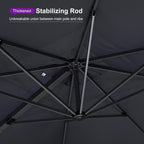 PURPLE LEAF 10' X 13' Rectangle Patio Umbrella Large Outdoor Aluminum Offset Umbrella with 360-degree Rotation Cantilever Umbrella for Garden Deck Backyard Pool, Grey