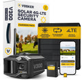 Vosker V300 Ultimate Farmers Pack Outdoor Security Camera with External Solar Panel for Farms Pastures and Greenhouses 4G LTE Black Single Unit with Battery