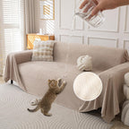 Waterproof Couch Covers for 4 Cushion, Non Slip Cat-Scratch Resistant Sofa Couch Covers for Dogs, L Shape Sectional Protectors Slipcovers, Large Furniture Covers for Pets, 91" x 150", Khaki