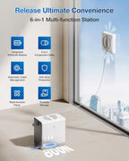 ECOVACS WINBOT W2 PRO Omni Portable Window Cleaning Robot with Multi-Functional Station, Charging While Working, Intelligent Cleaning with Triple Nozzle Water Sprayer, 12-Level Protection