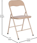 Flash Furniture Madison 5-Piece Folding Card Table and Chairs Set, Portable Event Table and Chairs Set for Indoor and Outdoor Gatherings, Tan