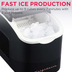 FRIGIDAIRE Retro Compact Ice Maker Machine, Bullet Ice, 26 lb per Day (BlackRoseGold)