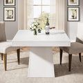 Tribesigns Square Dining Table for 4, 31.5-Inch Small Kitchen Table with Sturdy Pedestal Base, Farmhouse Dinner Table for Dining Room, Living Room, Kitchen, White