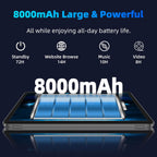 COLORROOM 2026 Android 16 Tablet 11inch, Face Unlock, 18W Fast Charging, 32GB+128GB+1TB Expand, Octa-core CPU, 8000mAh Large Battery, WiFi6, Touchscreen Display, Widevine L1 Tableta, Blue