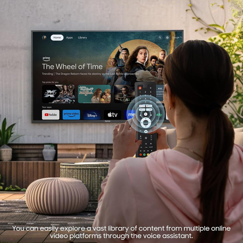 SYLVOX 50 Inch Outdoor Smart Television Weatherproof Google TV  4K 700NIT High Brightness Temperature Resistant IP55 Waterproof TVs  Anti-Scratch  Suitable for Partial Sun (Patio Series)
