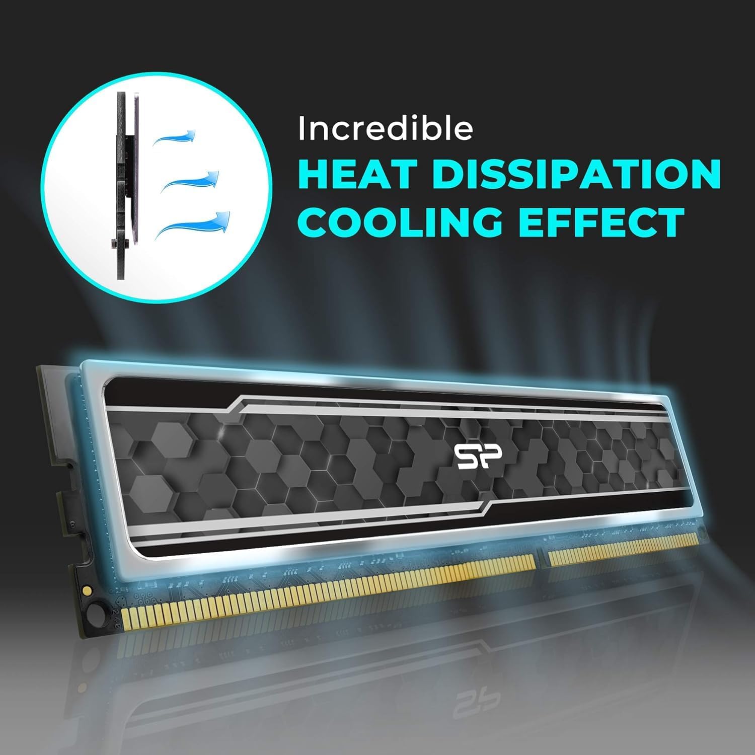 Silicon Power Value Gaming DDR4 RAM 16GB (2x8GB) 3200MHz (PC4 25600) 288-pin CL16 1.35V UDIMM Desktop Memory Module with Heatsink Grey SU016GXLZU320BDAJ5