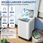 Nictemaw Portable Washing Machine, 20Lbs Capacity Full-Automatic Portable Washer, 2.8Cu.ft Washer and Dryer Combo with Drain Pump, LED Display, 10 Programs & 8 Water Levels for Apartment Dorm RV