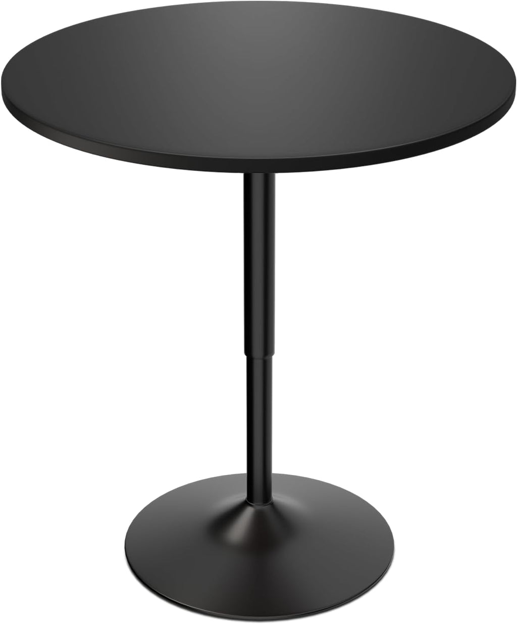 Magshion 31" Round Bar Table Height Adjustable 26"-35" Pub Table with Enlarged Base for Living Room Patio Bistro Café, Black