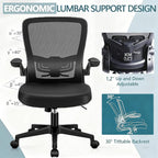 KLASIKA Desk Chairs with Wheels, Ergonomic Mesh Office Chair Adjustable Height and Swivel Lumbar Support Home Office Chair with Flip Up Armrests (8PK)