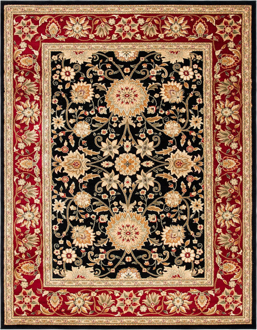 SAFAVIEH Lyndhurst Collection Area Rug - 9' x 12', Black & Red, Traditional Oriental Design, Non-Shedding & Easy Care, Ideal for High Traffic Areas in Living Room, Bedroom (LNH212G)