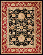 SAFAVIEH Lyndhurst Collection Area Rug - 9' x 12', Black & Red, Traditional Oriental Design, Non-Shedding & Easy Care, Ideal for High Traffic Areas in Living Room, Bedroom (LNH212G)