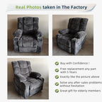 Power Lift Recliner Chair for Elderly, Velvet Recliner with Massage and Heat, Lazy Boy Power Recliner Lay Flat 160° Cup Holders for Living Room