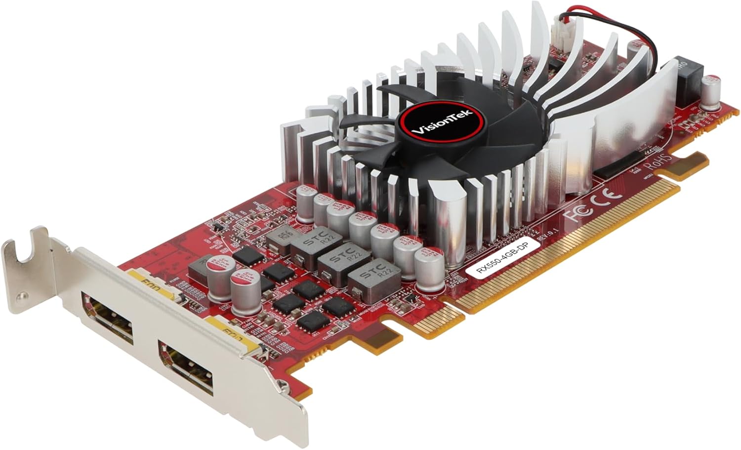 VisionTek AMD Radeon RX 550 4GB GDDR5 Low Profile Small Form Factor Video Graphics Card for PC ITX SFF HTPC 128-Bit DirectX 12, 50W Bus Power, PCI Express 3.0 x8, Dual DisplayPort