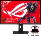 ASUS ROG Strix 27” 1440P USB-C HDR Gaming Monitor (XG27ACMS) – QHD (2560 x 1440)  320Hz  0.3ms  Fast IPS  Extreme Low Motion Blur Sync  G-SYNC Compatible  DisplayWidget  Tripod Socket  3 yr Warranty
