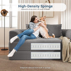 Cloud Boneless Convertible Floor Sofa Bed, 70" 4-in-1 Foldable Compressed Loveseat Lounge Sleeper 2 Seater Couches, High-Density Sponge & Corduroy Fabric Futon Daybed for Living Room Bedroom(Gray)