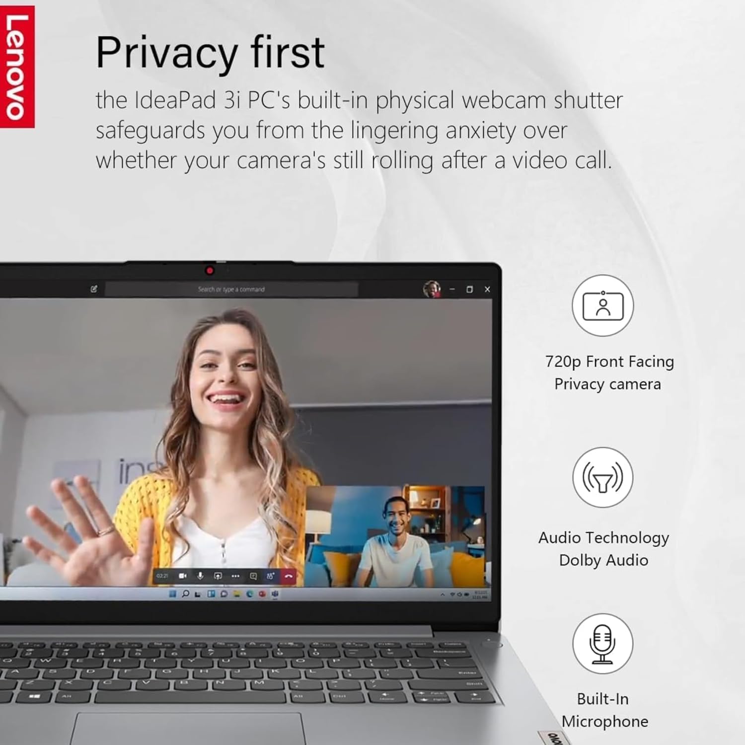 Lenovo Touchscreen Laptop with Office 365 for The Web - 16GB RAM - 256GB SSD - Intel Core i3 Processor - 15.6" FHD - Bluetooth - Webcam - IdeaPad 3i - Windows 11 no Mouse