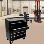 RYH 5Drawers Rolling Tool Chest & Tool Box on Wheels | Heavy Duty Metal Cart with Ball Bearing Drawers | Fits US General Tool Box for Garage Storage (Black, 5 Drawers（29.9" H × 24.2" W × 12.9" D)