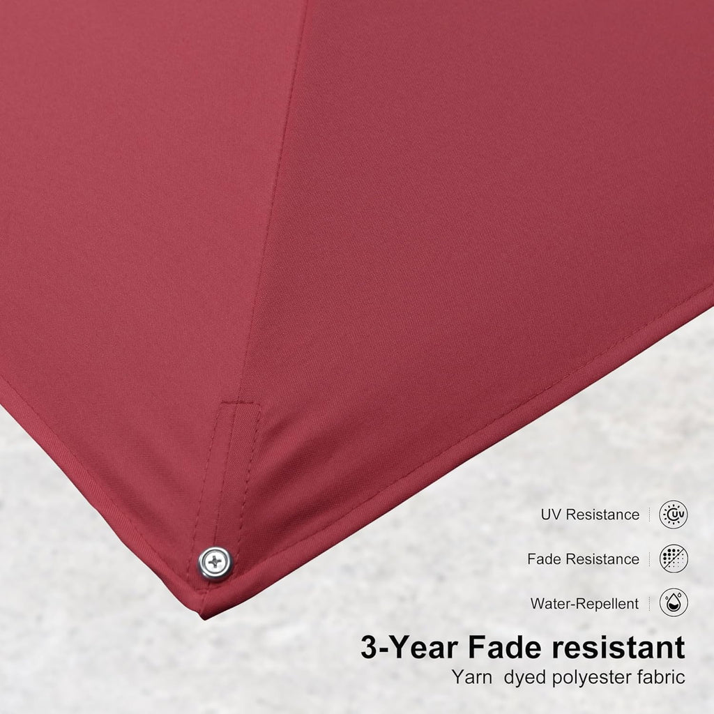 PURPLE LEAF 9 FT Patio Umbrella With Base White Cantilever Umbrella Square Outdoor Offset Umbrella Windproof with 360° Rotation for Garden Deck Pool, Ruby Red