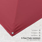 PURPLE LEAF 9 FT Patio Umbrella With Base White Cantilever Umbrella Square Outdoor Offset Umbrella Windproof with 360° Rotation for Garden Deck Pool, Ruby Red