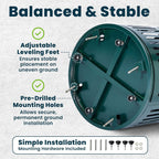 Alpine 40 Gallon Commercial Outdoor Trash Can with Lid, Weather Resistant, Locking Steel Waste Receptacle with Pull-Out Liner, Heavy Duty Galvanized Garbage Bin for Parks, Schools, City Streets- Green