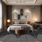 Rugshop Bohemian Stripe Stain Resistant High Traffic Living Room Kitchen Bedroom Dining Home Office Area Rug 12' x 15' Black