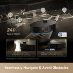 DREAME Matrix10 Ultra Robot Vacuum and Mop, Multi-Mop Switching, 3.14inch Obstacle Clearing, 30,000Pa Suction, Self Empty&Refill, Self-Cleaning, 100% Detangling, 240+ Obstacle Avoidance, Voice Control