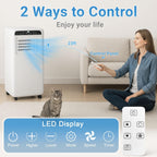 Erivess 8,000 BTU Portable Air Conditioner, 3 in 1 AC Unit with Built-in Cool, Dehumidifier & Fan Modes for Room up to 400sq.ft, with Remote Control, 24 Hour Timer, Installation Kits
