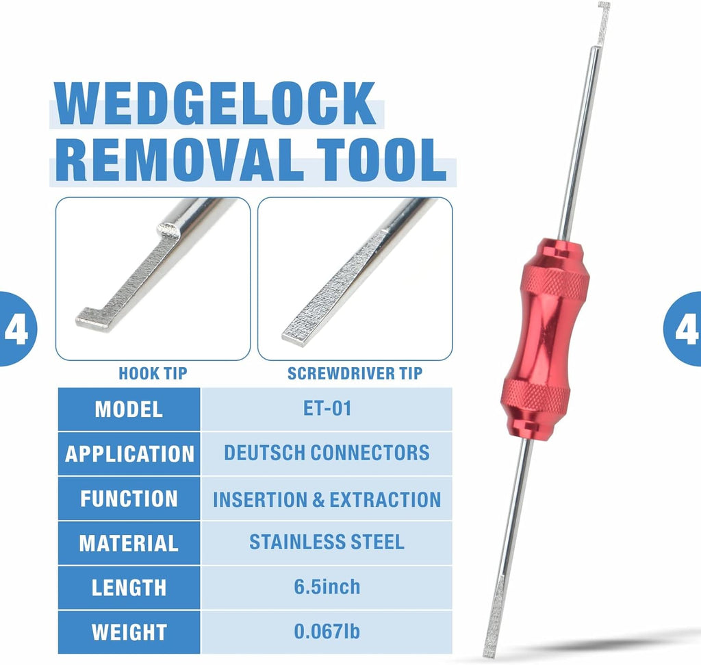 IWISS iCrimp KIT-DC02 Wire Crimping Tool Kit for Deutsch Connectors and Weather Pack Terminals with Connector Removal Tools