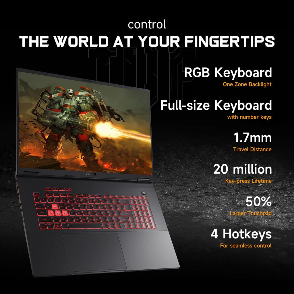 ASUS TUF A18 5070 Gaming Laptop  18" WQXGA 240Hz Display  AMD Ryzen 7 260 (Beats Intel i7-14700)  NVIDIA RTX 5070  32GB RAM  1TB SSD  RGB Backlit KB  Bundle with PCO Laptop Cooler