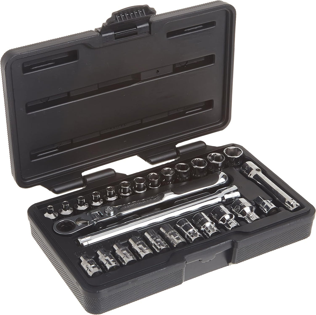 GEARWRENCH 27 Pc. 1/4" Drive 6 Pt. Pass-Thru Mechanics Tool Set, Standard SAE/Metric - 891427