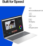 HP 15.6" Laptop with Microsoft Office 365 Included  Intel 4-Core Processor  32GB RAM 128GB SSD  Windows 11  PLUSERA Earphones  Natural Silver