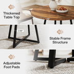 Tribesigns Round Dining Table for 2, 31.5" Industrial Kitchen Table with Metal Base, Small Table for Dining Room, Small Space, Apartment, Office, Restaurant, Rustic Brown & Black