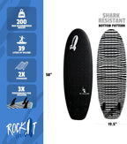 Rock-It DA Wizard Performance Soft Top Surfboard, 4’10” / 39L Foam Surfboard for Ocean, Wave Pool, River Surfing and More with 2+1 fin System and Reinforced Deck and Rails Developed in Hawaii (Black)