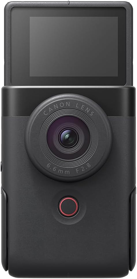 Canon PowerShot V10 Compact Vlogging Camera  1" CMOS Sensor  4K Video Streaming  Built‑in Wide‑Angle Zoom Lens  Flip‑LCD & Stereo Mic  Image Stabilization  Creator Studio in Your Pocket  Black
