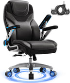 Big and Tall Office Chair with 5D Arms, 600lbs Fabric & PU Leather Heavy Duty Desk Chair, Adjustable Lumbar Support & Height, Tilt Function, High Back Ergonomic Executive Computer Chair