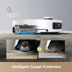 DREAME Aqua10 Roller Robot Vacuum, AquaRoll Mopping, 30,000Pa Suction, 100% Detangling, Carpet-Protecting Roller Guard, Clear 2.36in Obstacle, Self-Empty, Self-Cleaning, Roller Mop Extending