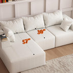 108"Modern Sectional Sofa,Modular Convertible L-Shape Sofas,Upholstered Couches with Deep Seat,Pet-Friendly Sponge Sofa for Living Room Bedroom,Sofa bed for small space (Beige, Left Facing Chaise)