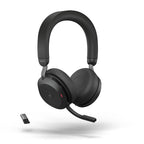 Jabra Evolve2 75 PC Wireless Headset with 8-Microphone Technology - Dual Foam Stereo Headphones with Advanced Active Noise Cancelling  USB-A Bluetooth Adapter and MS Teams-Compatibility - Black