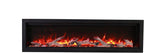 Amantii SYM-88-BESPOKE Symmetry Series Bespoke 88-Inch Built-in Electric Fireplace with Remote  Media  Black Steel Surround