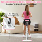 Squat Machine for Home Gym, Foldable Glute Trainer with Resistance Bands, Hip Thrust, Butt and Thigh Workout, Pink