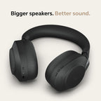 Jabra Evolve2 85 Wireless PC Headset – Noise Cancelling UC Certified Stereo Headphones with Long-Lasting Battery – USB-C Bluetooth Adapter – Black