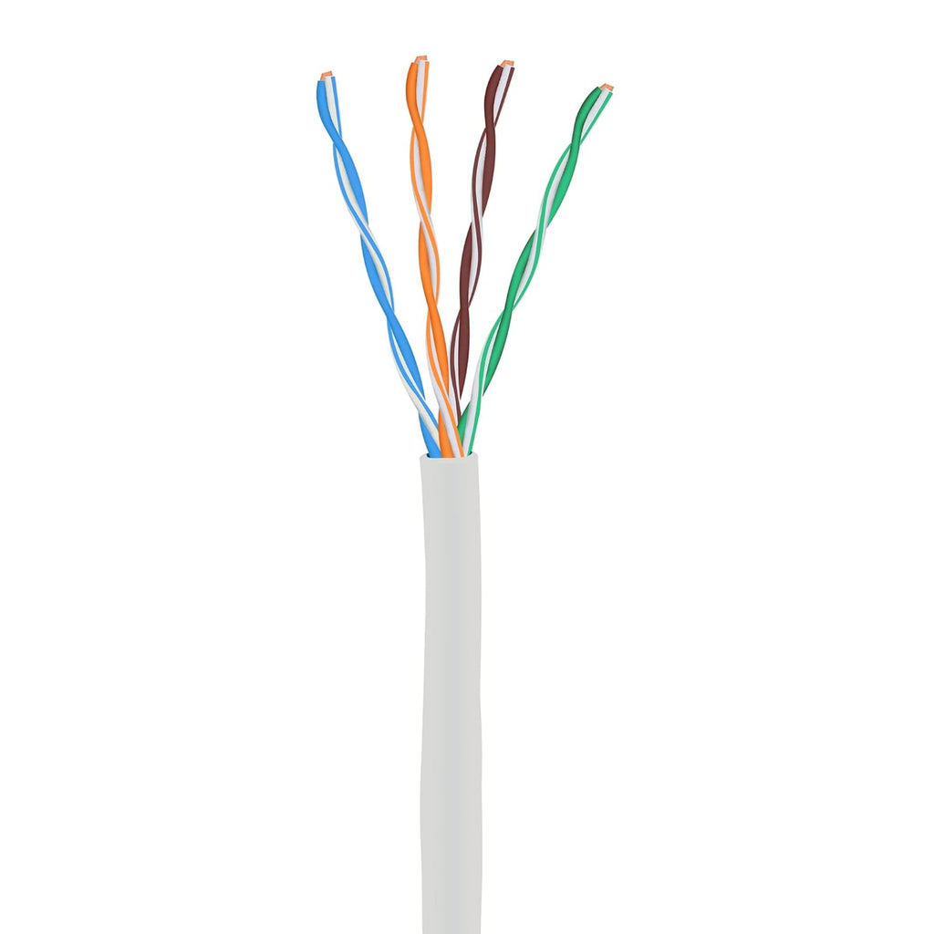 Elite CAT5E Riser (CMR), 1000ft, UTP 24AWG, Solid Bare Copper, 350MHz, UL Certified, Easy to Pull (Reelex II) Box, Bulk Ethernet Cable, White